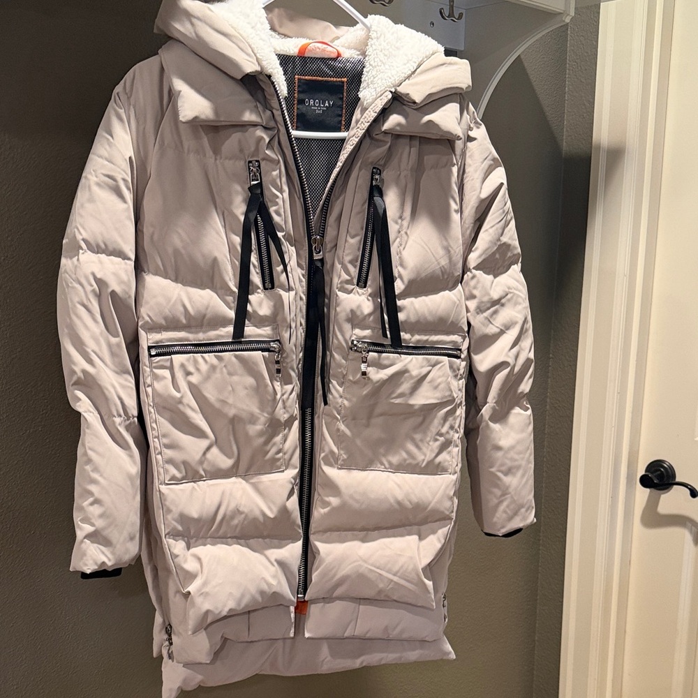❄️ Orolay Down Puffer Jacket – Size 2XS – Beige / Cream